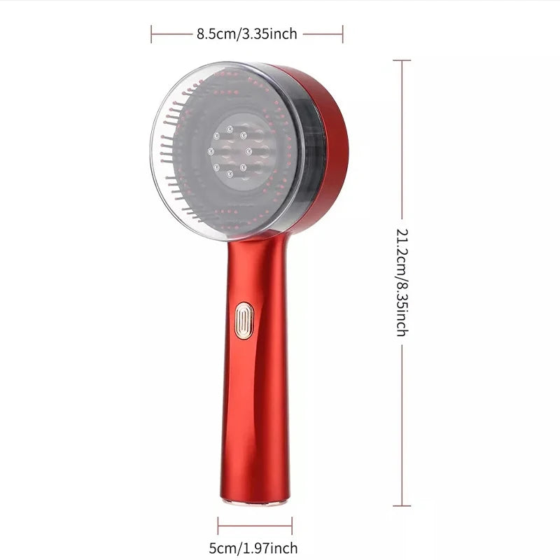 Zantéa™ | Peine eléctrico para masaje del cuero cabelludo – Luz roja y aplicador de aceite – Anticaída y crecimiento capilar