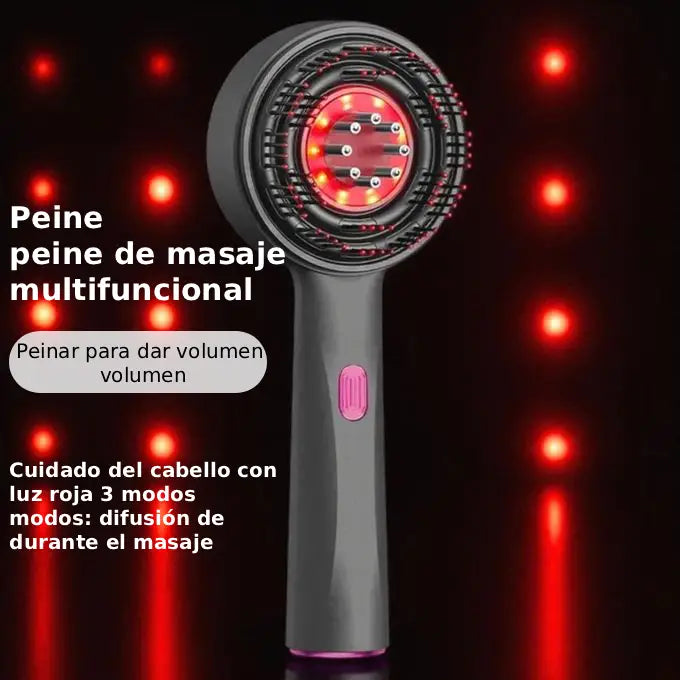 Zantéa™ | Peine eléctrico para masaje del cuero cabelludo – Luz roja y aplicador de aceite – Anticaída y crecimiento capilar
